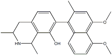 7-(4,5-dimethoxy-2-methyl-naphthalen-1-yl)-1,3-dimethyl-1,2,3,4-tetrahydroisoquinolin-8-ol,,结构式