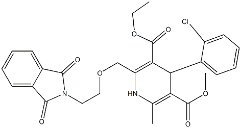 2-[(2-PHTHALIMIDOETHOXY) METHYL]-4-(2-CHOROPHENYL)3-ETHOXY CARBONYL-5-METHOXYCARBONYL-6-METHYL 1,4-DIHYDROPYRIDINE,,结构式