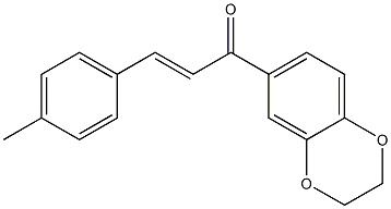 (E)-1-(2,3-dihydrobenzo[b][1,4]dioxin-6-yl)-3-p-tolylprop-2-en-1-one,,结构式