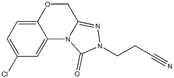 3-(8-Chloro-2,4-dihydro-1-oxo-1,2,4-triazolo(3,4-c)(1,4)-benzoxazin-2-yl)propionitrile Structure