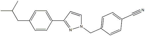 4-((3-(4-isobutylphenyl)-1H-pyrazol-1-yl)methyl)benzonitrile 结构式