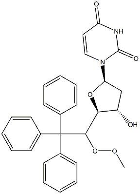 5'-O-Monomethoxyrityl-2'-deoxyuridine,,结构式
