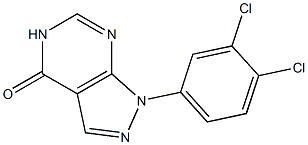 1-(3,4-DICHLORO-PHENYL)-1,5-DIHYDRO-PYRAZOLO[3,4-D]PYRIMIDIN-4-ONE,,结构式
