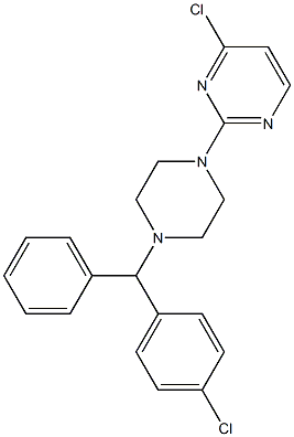 4-CHLORO-2-{4-[(4-CHLOROPHENYL)(PHENYL)METHYL]PIPERAZIN-1-YL}PYRIMIDINE,,结构式
