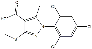 5-METHYL-3-(METHYLTHIO)-1-(2,4,6-TRICHLOROPHENYL)-1H-PYRAZOLE-4-CARBOXYLIC ACID Structure