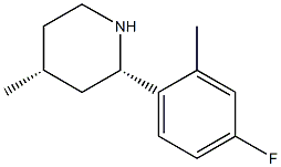 CIS-2-(4-FLUORO-2-METHYLPHENYL)-4-METHYLPIPERIDINE,,结构式