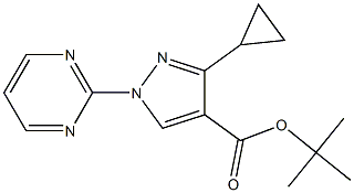 TERT-BUTYL 3-CYCLOPROPYL-1-PYRIMIDIN-2-YL-1H-PYRAZOLE-4-CARBOXYLATE,,结构式