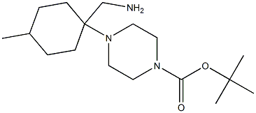 TERT-BUTYL 4-[1-(AMINOMETHYL)-4-METHYLCYCLOHEXYL]PIPERAZINE-1-CARBOXYLATE Structure