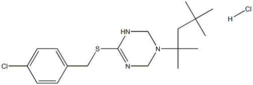 6-[(4-chlorobenzyl)thio]-3-(1,1,3,3-tetramethylbutyl)-1,2,3,4-tetrahydro-1,3,5-triazine hydrochloride 结构式