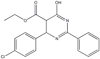 ethyl 4-(4-chlorophenyl)-6-hydroxy-2-phenyl-4,5-dihydro-5-pyrimidinecarboxylate Struktur