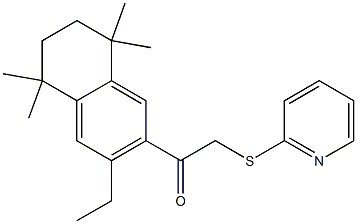 1-(3-ethyl-5,5,8,8-tetramethyl-5,6,7,8-tetrahydronaphthalen-2-yl)-2-(2-pyridylthio)ethan-1-one,,结构式