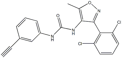 N-[3-(2,6-dichlorophenyl)-5-methylisoxazol-4-yl]-N'-(3-eth-1-ynylphenyl)ure a Struktur