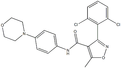 N4-(4-morpholinophenyl)-3-(2,6-dichlorophenyl)-5-methylisoxazole-4-carboxamide 结构式