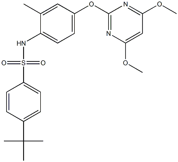 4-(tert-butyl)-N-{4-[(4,6-dimethoxy-2-pyrimidinyl)oxy]-2-methylphenyl}benzenesulfonamide Struktur