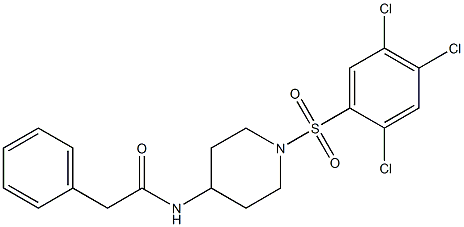 2-phenyl-N-{1-[(2,4,5-trichlorophenyl)sulfonyl]piperidin-4-yl}acetamide Struktur