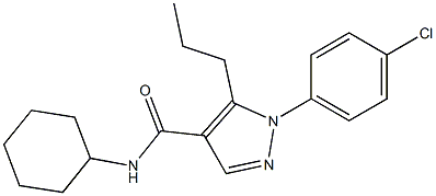 N4-cyclohexyl-1-(4-chlorophenyl)-5-propyl-1H-pyrazole-4-carboxamide 化学構造式