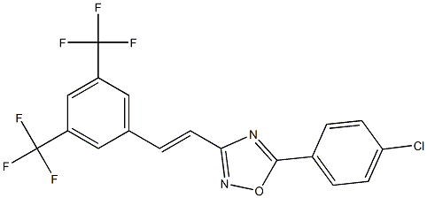 5-(4-chlorophenyl)-3-[3,5-di(trifluoromethyl)styryl]-1,2,4-oxadiazole 结构式