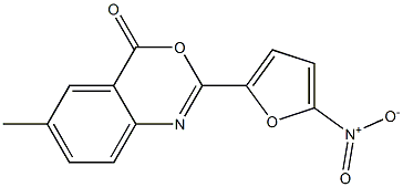 6-methyl-2-(5-nitro-2-furyl)-4H-3,1-benzoxazin-4-one Struktur