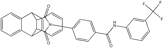 4-[16,18-dioxo-17-azapentacyclo[6.6.5.0~2,7~.0~9,14~.0~15,19~]nonadeca-2,4,6,9(14),10,12-hexaen-17-yl]-N-[3-(trifluoromethyl)phenyl]benzenecarboxamide|