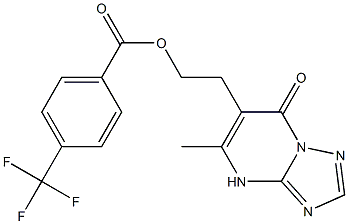 2-(5-methyl-7-oxo-4,7-dihydro[1,2,4]triazolo[1,5-a]pyrimidin-6-yl)ethyl 4-(trifluoromethyl)benzenecarboxylate Struktur
