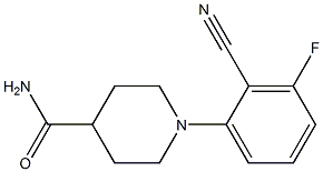 1-(2-cyano-3-fluorophenyl)piperidine-4-carboxamide Struktur
