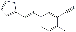2-methyl-5-{[(E)-2-thienylmethylidene]amino}benzenecarbonitrile Struktur