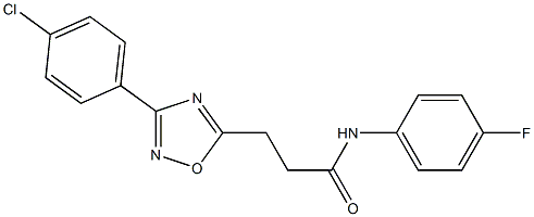 N1-(4-fluorophenyl)-3-[3-(4-chlorophenyl)-1,2,4-oxadiazol-5-yl]propanamide,,结构式