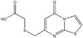 {[(5-oxo-5H-[1,3]thiazolo[3,2-a]pyrimidin-7-yl)methyl]thio}acetic acid Struktur