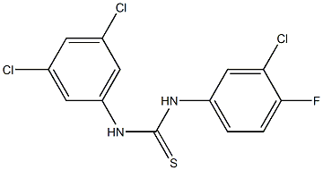 N-(3-chloro-4-fluorophenyl)-N'-(3,5-dichlorophenyl)thiourea,,结构式