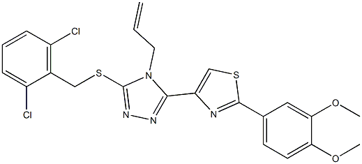 4-allyl-3-[(2,6-dichlorobenzyl)sulfanyl]-5-[2-(3,4-dimethoxyphenyl)-1,3-thiazol-4-yl]-4H-1,2,4-triazole