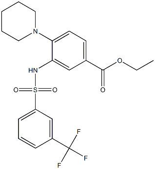 ethyl 4-piperidino-3-({[3-(trifluoromethyl)phenyl]sulfonyl}amino)benzoate Structure