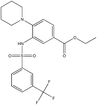  ethyl 4-piperidino-3-({[3-(trifluoromethyl)phenyl]sulfonyl}amino)benzoate