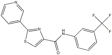 2-(3-pyridinyl)-N-[3-(trifluoromethyl)phenyl]-1,3-thiazole-4-carboxamide 结构式