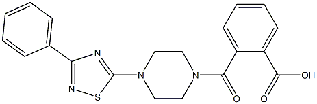 2-{[4-(3-phenyl-1,2,4-thiadiazol-5-yl)piperazino]carbonyl}benzoic acid Struktur