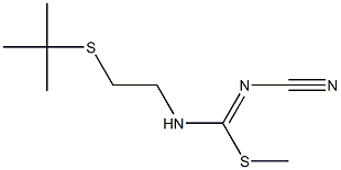 2-[(2-{[(cyanoimino)(methylthio)methyl]amino}ethyl)thio]-2-methylpropane,,结构式