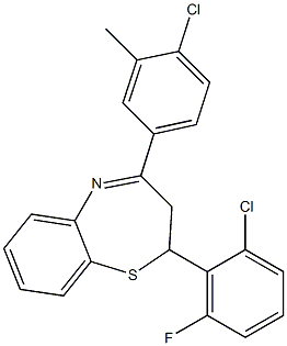 2-(2-chloro-6-fluorophenyl)-4-(4-chloro-3-methylphenyl)-2,3-dihydro-1,5-benzothiazepine