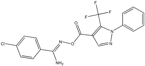 O1-{[1-phenyl-5-(trifluoromethyl)-1H-pyrazol-4-yl]carbonyl}-4-chlorobenzene-1-carbohydroximamide 结构式
