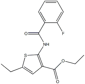 ethyl 5-ethyl-2-[(2-fluorobenzoyl)amino]thiophene-3-carboxylate Structure