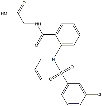2-[(2-{allyl[(3-chlorophenyl)sulfonyl]amino}benzoyl)amino]acetic acid 结构式