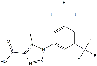 1-[3,5-di(trifluoromethyl)phenyl]-5-methyl-1H-1,2,3-triazole-4-carboxylic acid,,结构式