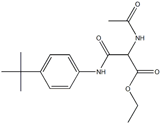 ethyl 2-(acetylamino)-3-[4-(tert-butyl)anilino]-3-oxopropanoate Struktur