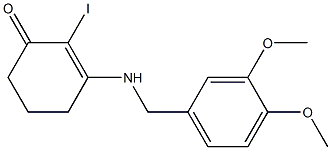 3-[(3,4-dimethoxybenzyl)amino]-2-iodo-2-cyclohexen-1-one,,结构式