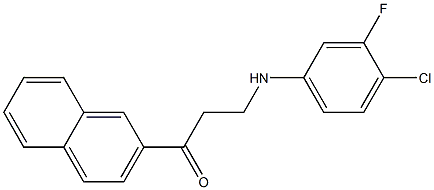 3-(4-chloro-3-fluoroanilino)-1-(2-naphthyl)-1-propanone 化学構造式