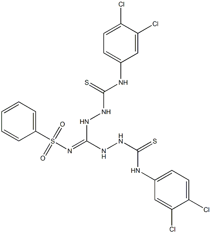 N1-(3,4-dichlorophenyl)-2-{{2-[(3,4-dichloroanilino)carbothioyl]hydrazino}[ (phenylsulfonyl)imino]methyl}hydrazine-1-carbothioamide 结构式