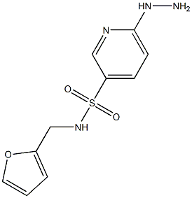 N-(2-furylmethyl)-6-hydrazinopyridine-3-sulfonamide Struktur