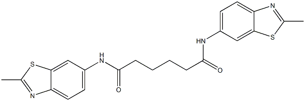 N1,N6-di(2-methyl-1,3-benzothiazol-6-yl)hexanediamide 化学構造式