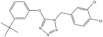 3-(tert-butyl)phenyl 1-(3,4-dichlorobenzyl)-1H-1,2,3,4-tetraazol-5-yl ether,,结构式