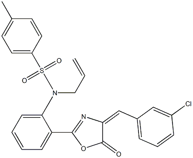 N1-allyl-N1-{2-[4-(3-chlorobenzylidene)-5-oxo-4,5-dihydro-1,3-oxazol-2-yl]phenyl}-4-methylbenzene-1-sulfonamide 结构式