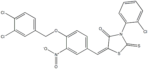 3-(2-chlorophenyl)-5-((E)-{4-[(3,4-dichlorobenzyl)oxy]-3-nitrophenyl}methylidene)-2-thioxo-1,3-thiazolan-4-one