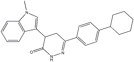 6-(4-cyclohexylphenyl)-4-(1-methyl-1H-indol-3-yl)-4,5-dihydro-3(2H)-pyridazinone,,结构式